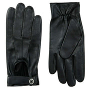 Dents Geneva Watch Keyhole Leather Driving Gloves - Black