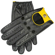 Dents Grand Prix Touchscreen Leather Driving Gloves - Black/Yellow