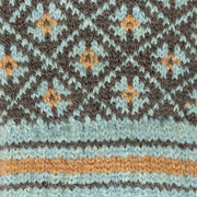 Dents Jacquard Fair Isle Knitted Gloves - Charcoal Grey/Blue