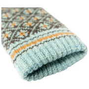 Dents Jacquard Fair Isle Knitted Gloves - Charcoal Grey/Blue