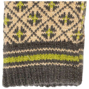 Dents Jacquard Fair Isle Knitted Gloves - Toffee Beige/Charcoal Grey