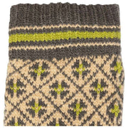 Dents Jacquard Fair Isle Knitted Gloves - Toffee Beige/Charcoal Grey