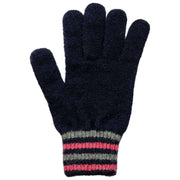 Dents Knitted Stripe Cuff Gloves - Navy