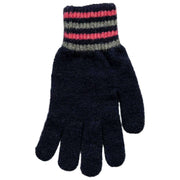 Dents Knitted Stripe Cuff Gloves - Navy