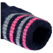 Dents Knitted Stripe Cuff Gloves - Navy