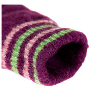 Dents Knitted Stripe Cuff Gloves - Orchid Burgundy