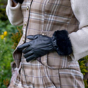 Dents Nieve Touchscreen Leather Gloves - Black