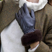 Dents Nieve Touchscreen Leather Gloves - Mocca Brown