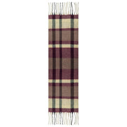 Dents Plaid Check Blanket Scarf - Damson Burgundy/Beige