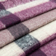 Dents Plaid Check Blanket Scarf - Damson Burgundy/Beige