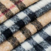 Dents Plaid Check Blanket Scarf - Toffee Beige/Black