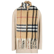 Dents Plaid Check Blanket Scarf - Toffee Beige/Black