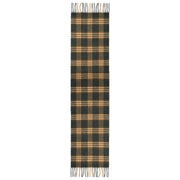 Dents Plaid Check Tassel Scarf - Grey/Coffee Brown