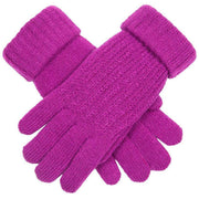 Dents Ribbed Knit Gloves - Orchid Purple