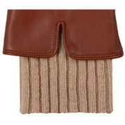 Dents Tamara Knitted Cuff Leather Gloves - Cognac Tan/Camel Tan