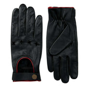 Dents The Suited Racer Hourglass Touchscreen Leather Driving Gloves - Black/Berry