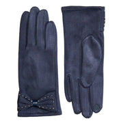 Dents Touchscreen Velour-Lined Faux Suede Gloves - Navy