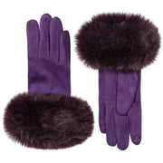 Dents Velour Lined Faux Suede Touchscreen Gloves - Amethyst