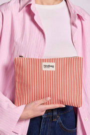 Hindbag Ema Medium Zipped Pouch - Red Stripes