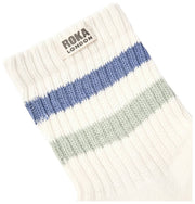 Roka Windsor Stripe Crew Socks - Coastal Blue/Mist