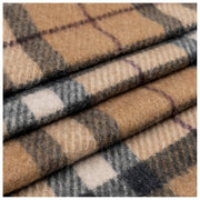 Dents Plaid Check Tassel Scarf - Beige