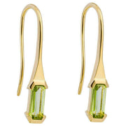 Elements Gold Elongated Peridot Earrings - Gold/Green