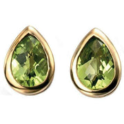 Elements Gold Peridot Teardrop Earrings - Gold/Green