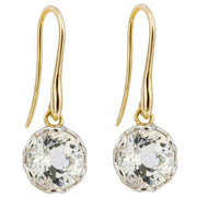 Elements Gold Round Topaz Drop Earrings - Gold/White