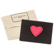 Elie Beaumont Heart Cardholder - Black/Berry Pink