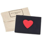Elie Beaumont Heart Cardholder - Navy/Cerise Pink