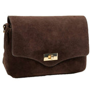 Elie Beaumont Suede Midi Twist Bag - Chocolate Brown