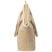Elie Beaumont Summer Tote Bag - Gold Geometric Basketweave