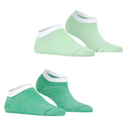 Esprit Allover Stripe 2 Pack Sneaker Socks - Green