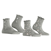 Esprit Blossom 2 Pack Socks - Light Grey