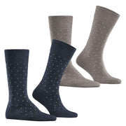 Esprit Fine Dot 2 Pack Socks - Grey/Navy