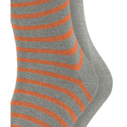 Esprit Fine Stripe 2 Pack Socks - Schiefer Grey/Orange