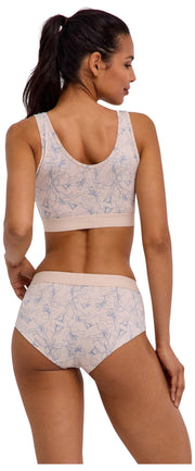 Falke Daily Comfort Print 2-Pack Bustier Bralette - Beige/Blue