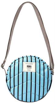 Roka Paddington Small Recycled Canvas Crossbody Bag - Blue Stripe