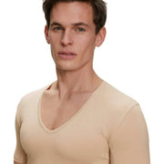 Falke Daily Climate Control Deep V-Neck T-Shirt - Camel Brown