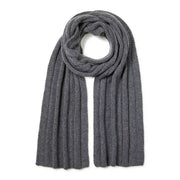 Falke Sporty Rib Cashmere Scarf - Dark Grey