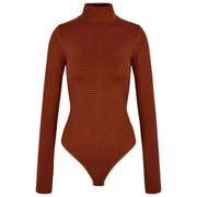 Falke Timeless Cotton Turtle-Neck String Bodysuit  - Mink Brown