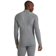 Falke Wool Tech Long Sleeve Zip Shirt - Grey Heather