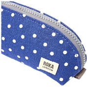 Roka Tate Small Cotton Canvas Pouch - Navy Polka Dot