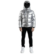 Helvetica Mountain Pioneers Cosmos Hooded Down Jacket - Silver
