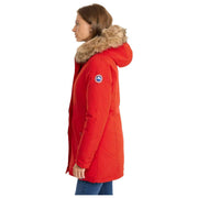 Helvetica Mountain Pioneers Lilli Hooded Parka Jacket - Red/Natural