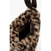 Hindbag Andrea Faux Leopard Half Moon Bag - Brown