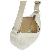 Hindbag Andrea Teddy Half Moon Bag - Arctic White