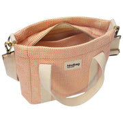 Hindbag Louise Square Woven Crossbody Bag - Coral Pink