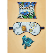 Jessica Russell Flint Kiss the Sky Silk Eye Mask - White/Yellow/Blue
