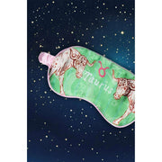 Jessica Russell Flint Taurus Silk Eye Mask - Green/Beige
